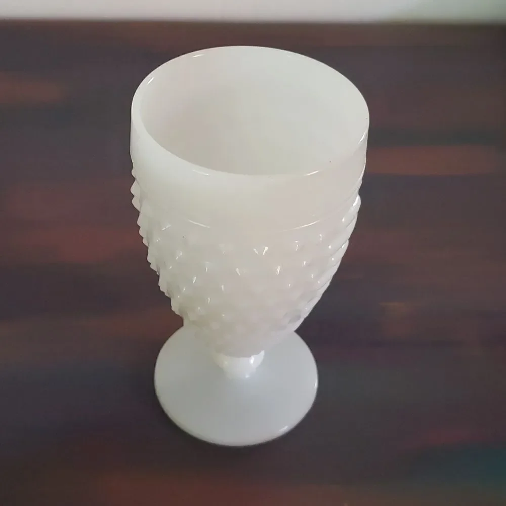 Vintage Hobnail Milk Glass Goblet